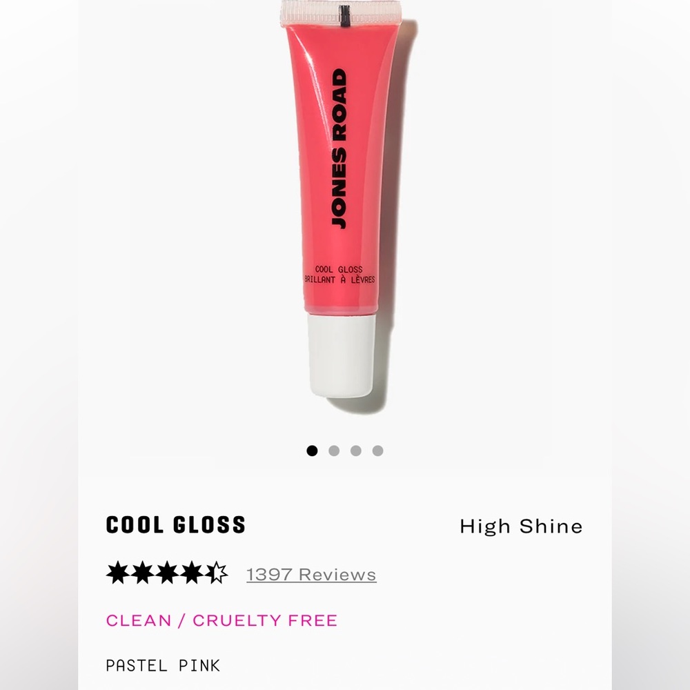 BNIB Jones Road Beauty Cool Gloss high shine lip in Pastel Pink